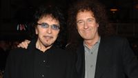 Tony Iommi of Black Sabbath, inductee, and Brian May of Queen 