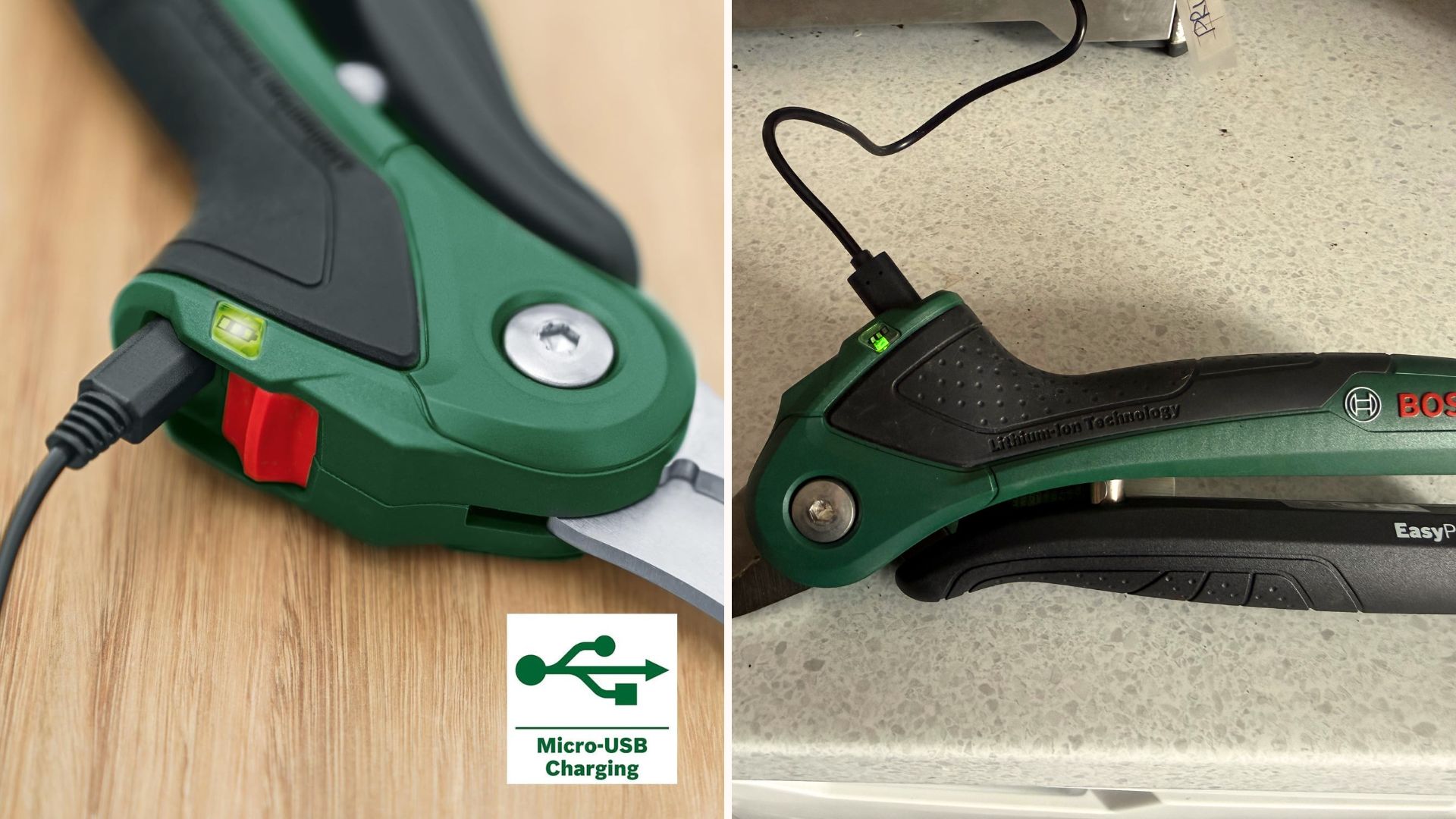 Bosch EasyPrune secateurs charging