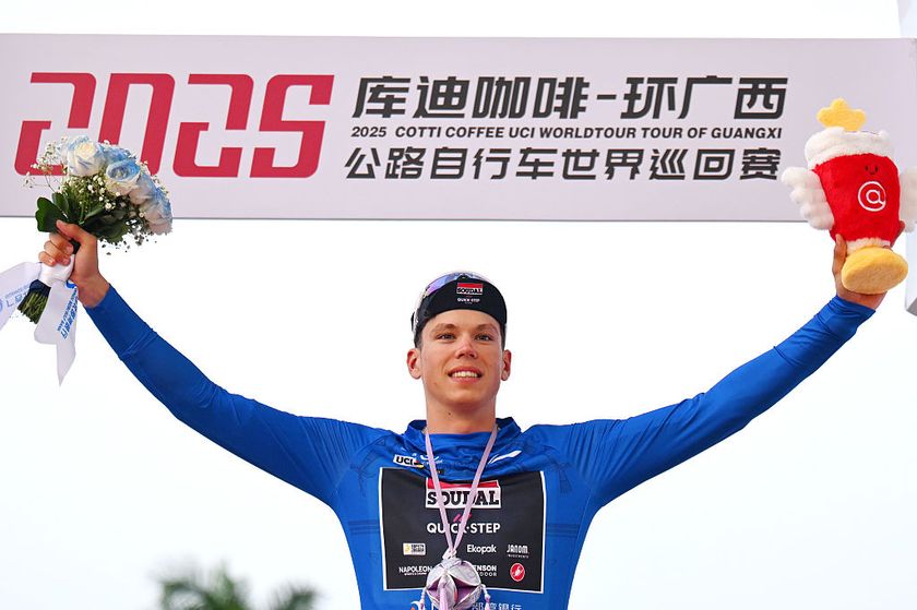 2025 Tour of Guangxi: Paul Magnier celebrates his points jersey victory after five stage wins