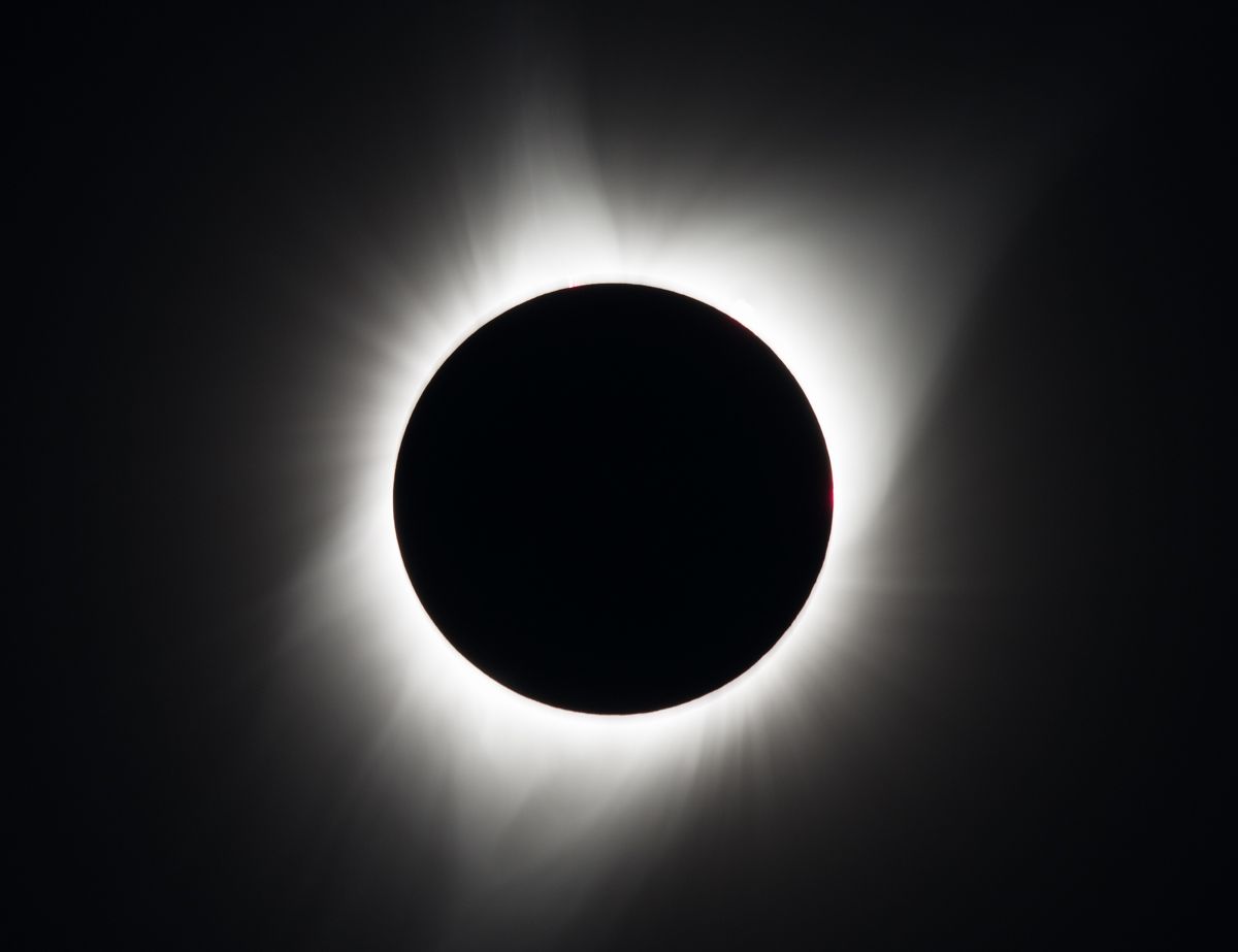 A total solar eclipse is seen on Monday, August 21, 2017 above Madras, Oregon.