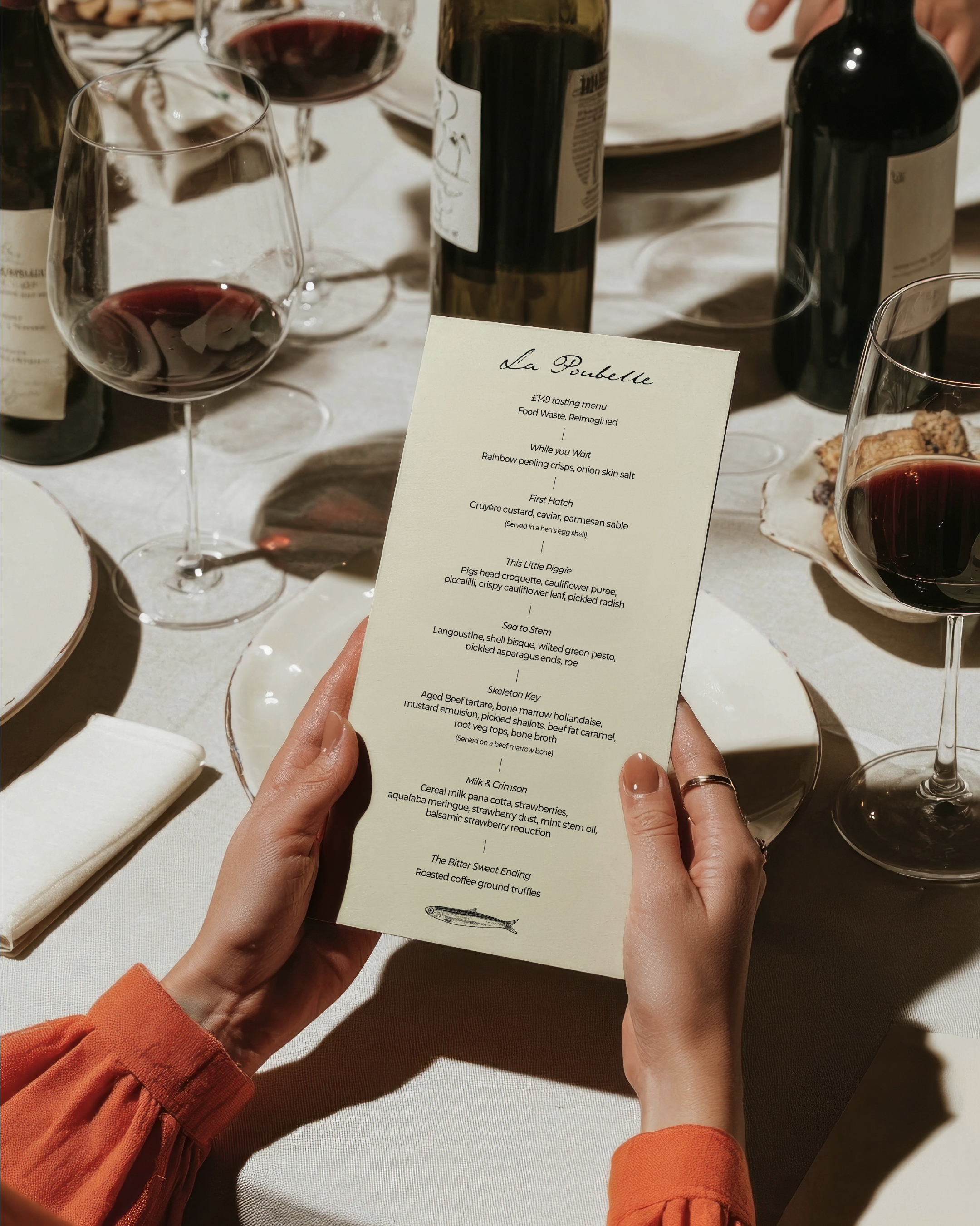an image of a tasting menu at la poubelle
