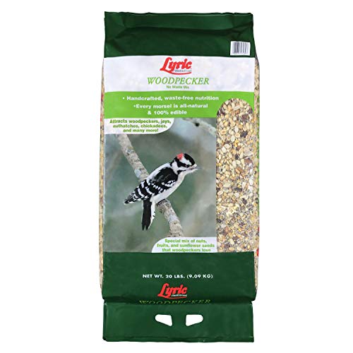 Lyric Woodpecker Wild Bird Seed for Outside Feeders, Shelled, No Waste Bird Seed With Nuts &amp;amp; Dried Fruit, 20 Lb Bag