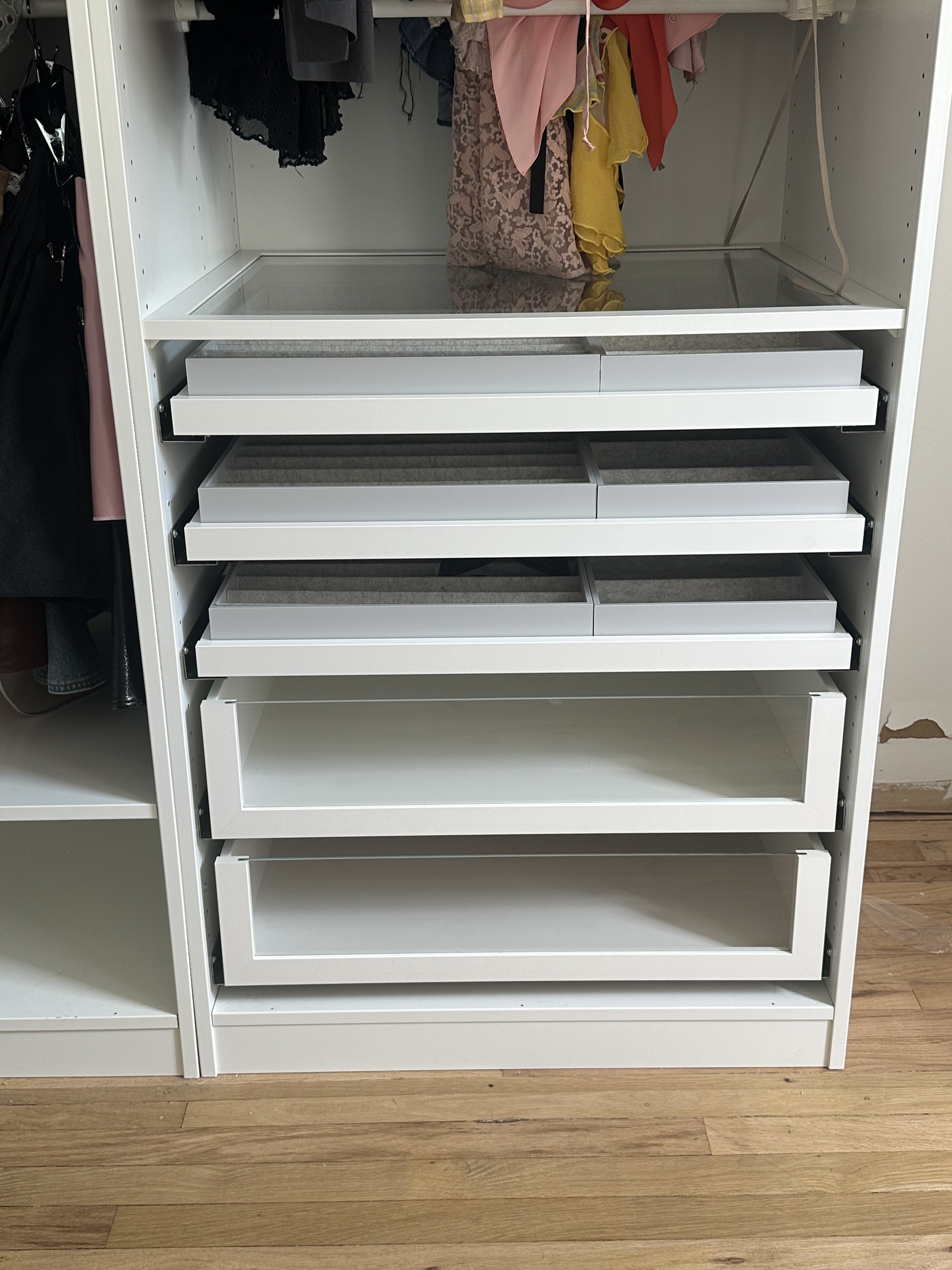 Glass cabinets at Ikea