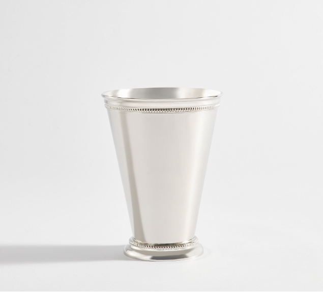 silver chrome vase
