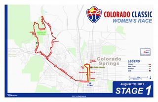 Colorado Classic Women's Race stage 1 map