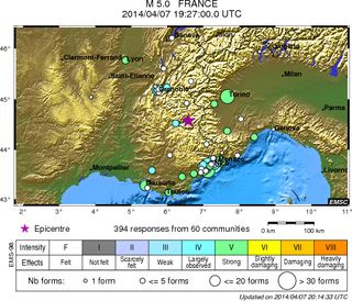 france earthquake map