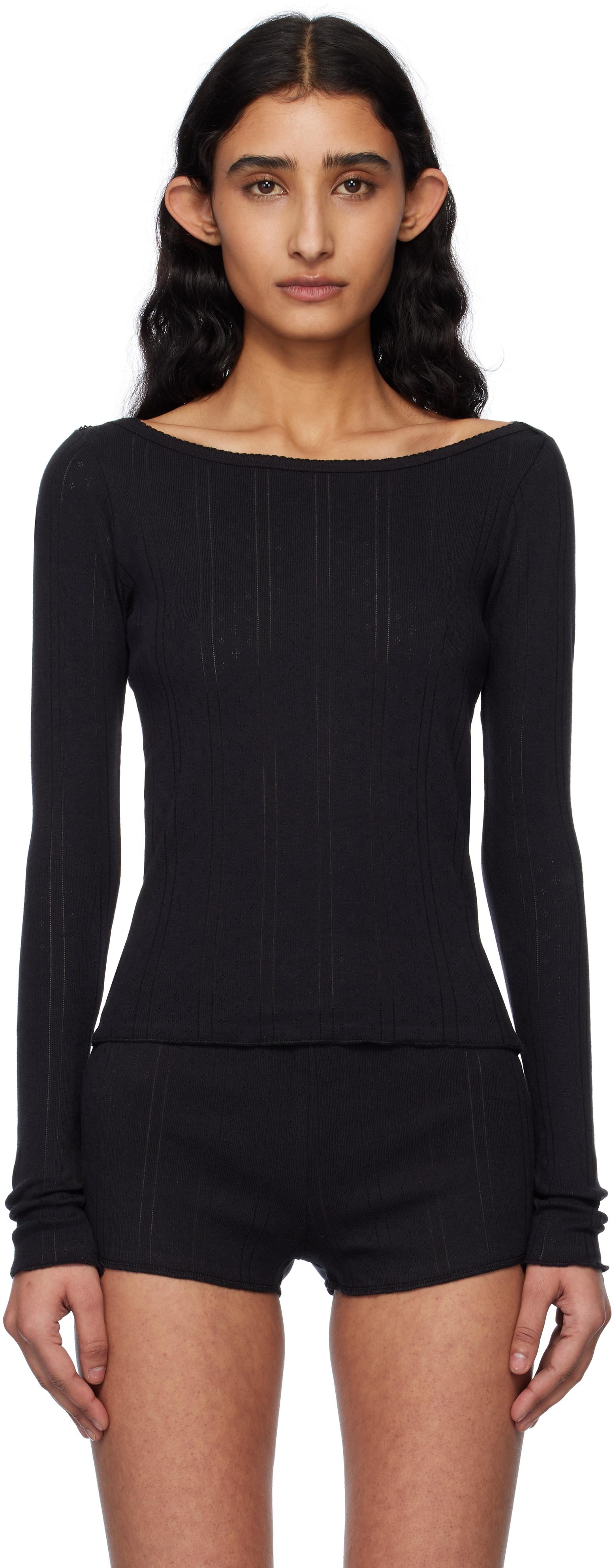 Black &#039;the Bateau&#039; T-Shirt