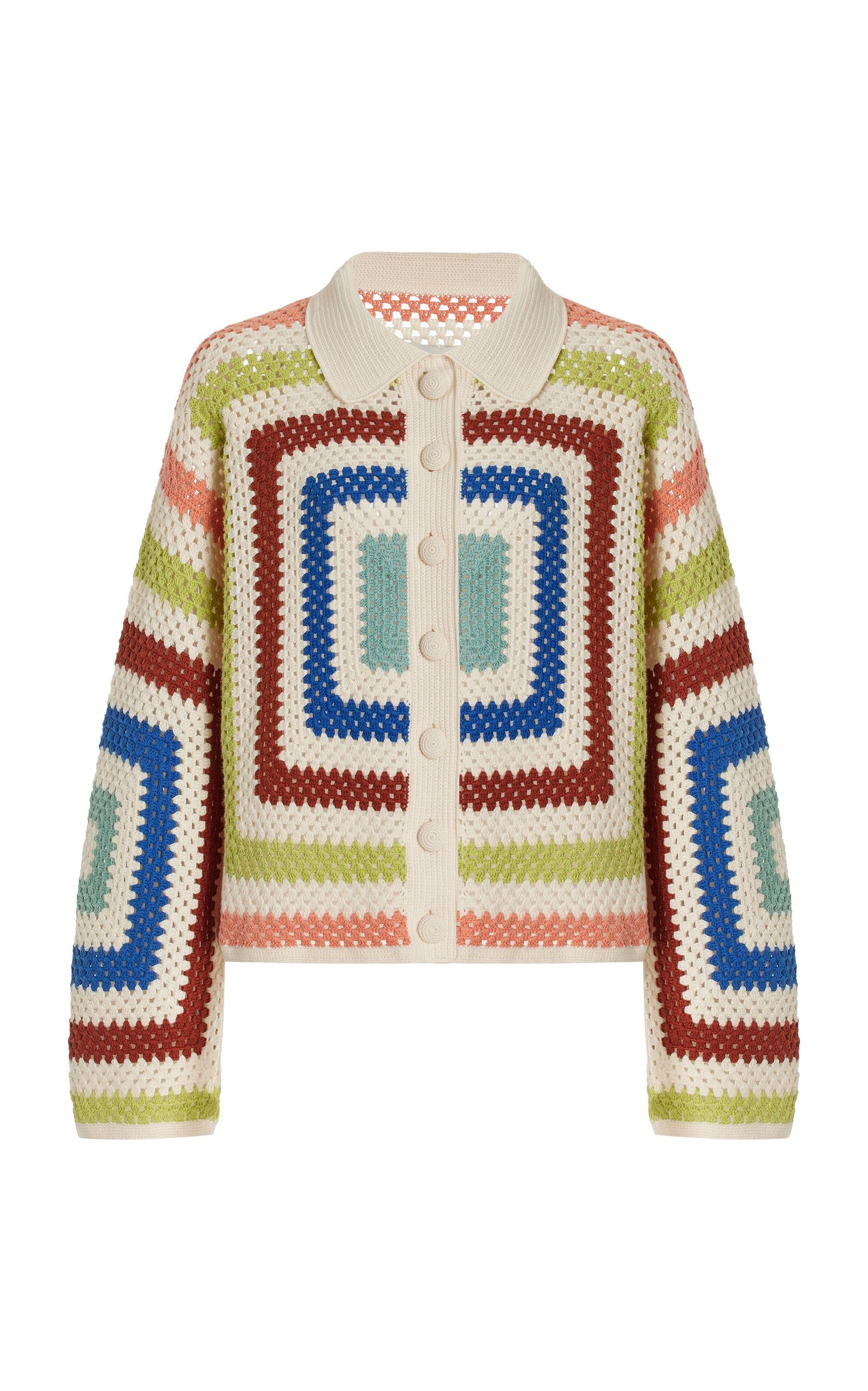 Plaza Crocheted-Cotton Cardigan