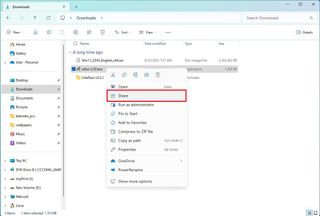 File Explorer share option from context menu