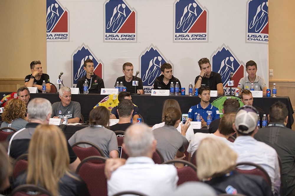 A packed press conference