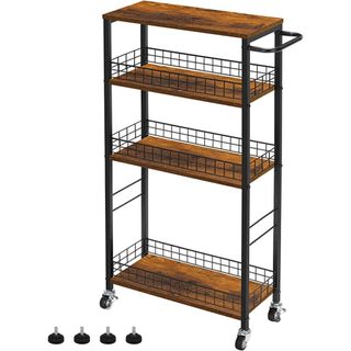 Rolling cart with four shelves