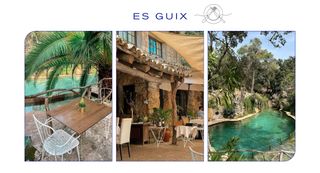 a collage of images featuring the best dining, hotels, shopping, and beaches on Mallorca for a travel guide to the island