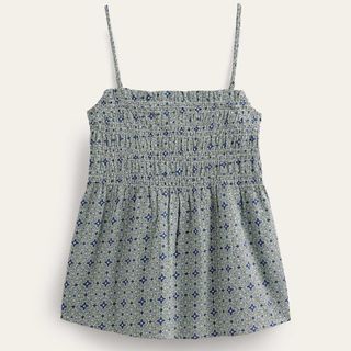 flat lay of boden smocked cami top