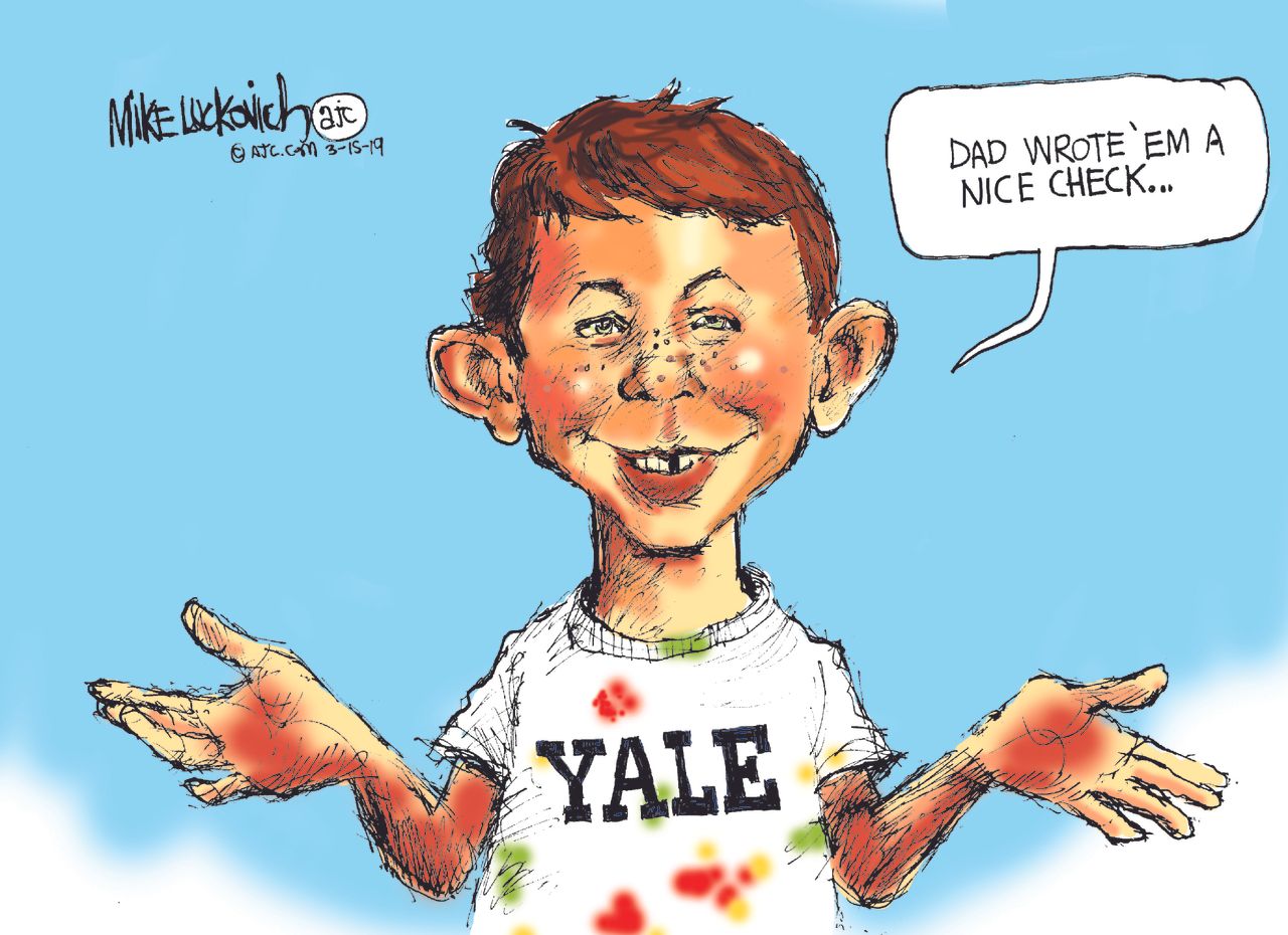 Editorial Cartoon U.S. College admissions scandal Alfred E. Neuman