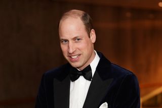LONDON, ENGLAND - FEBRUARY 18: Prince William, Prince of Wales, president of Bafta attends the Bafta Film Awards 2024.
