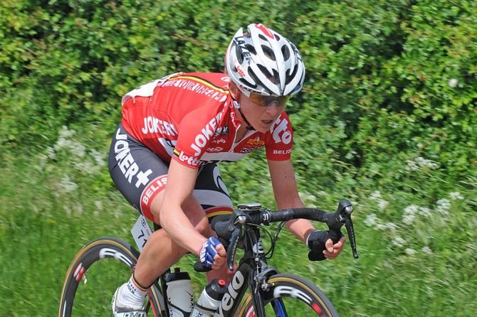 Emma Pooley (Lotto Belisol) on the attack