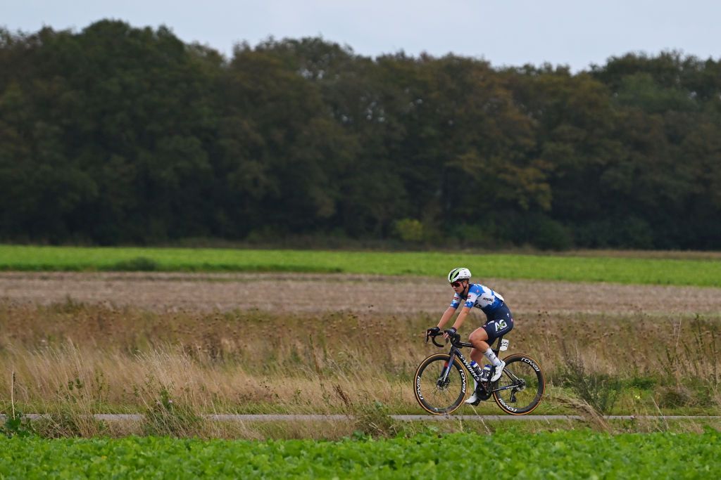 ASSEN NETHERLANDS OCTOBER 09 Ilse Pluimers of The Netherlands and AG Insurance Soudal Team competes in the breakaway during the 26th Simac Ladies Tour 2024 Stage 2 a 1548km stage from Coevorden to Assen on October 09 2024 in Assen Netherlands Photo by Luc ClaessenGetty Images