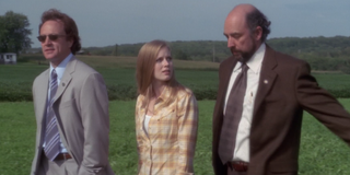 The West Wing Amy Adams Cathy walking through soybean field with Josh Lyman Toby Ziegler