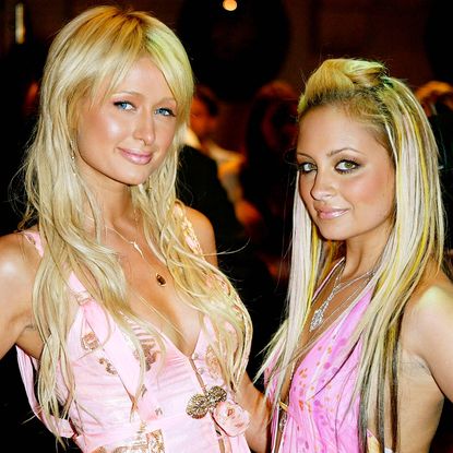 paris hilton and nicole richie at a party for the simple life