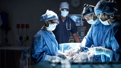 A team of surgeons in the operating theater.