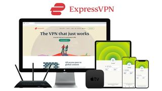 ExpressVPN running on a PC, tablet, mobile devices, and a router