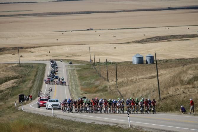 Two of the groups that had been the peloton.