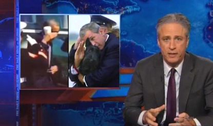 Jon Stewart hammers Fox News' 'false patriotism' after Obama 'latte salute' freakout