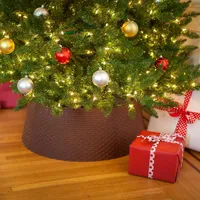 Basketweave Christmas tree collar, $39.97, Amazon