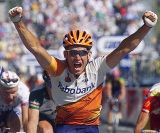 He's arrived: Winning his first Tour de France stage in Paris, 1999