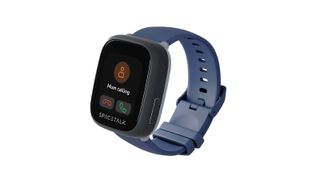 Spacetalk Loop smartwatch in blue on white background