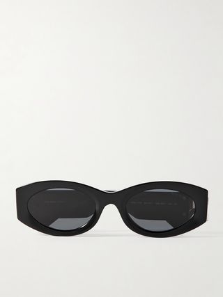 Oval Frame Transparent Acetate Sunglasses