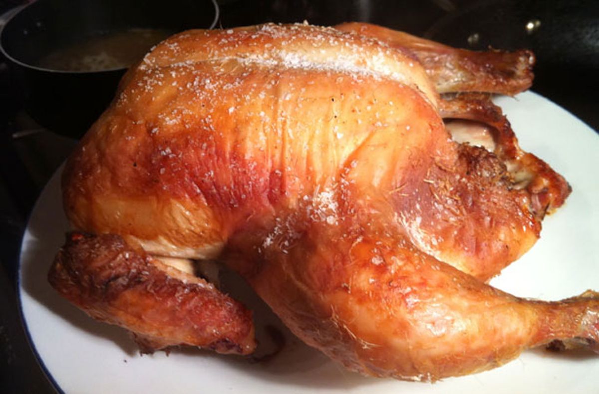 Roast chicken brined in honey and herbs Dinner Recipes GoodtoKnow