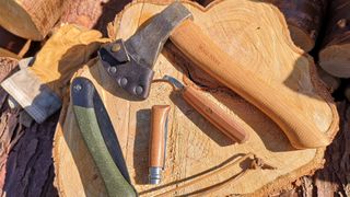A selection of wood whittling tools