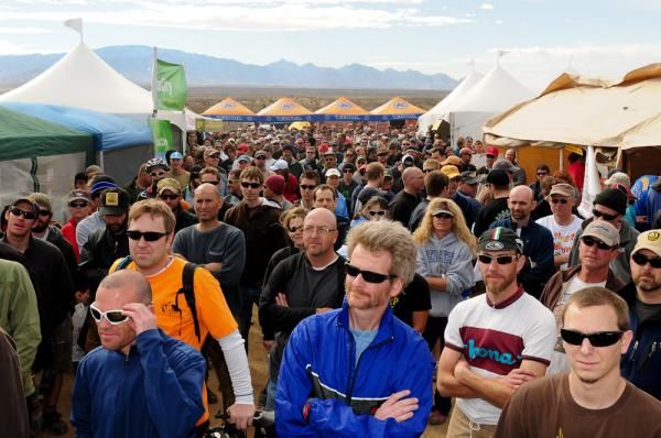 1,850 racers crowd the main square to hear Todd Sadow give pre-race instructions.