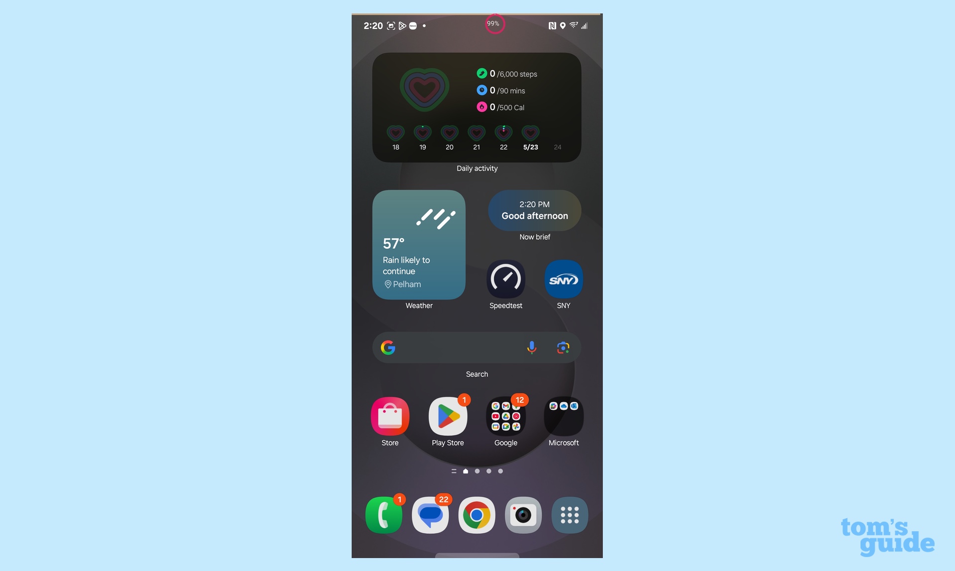 One UI 7 interface without a taskbar