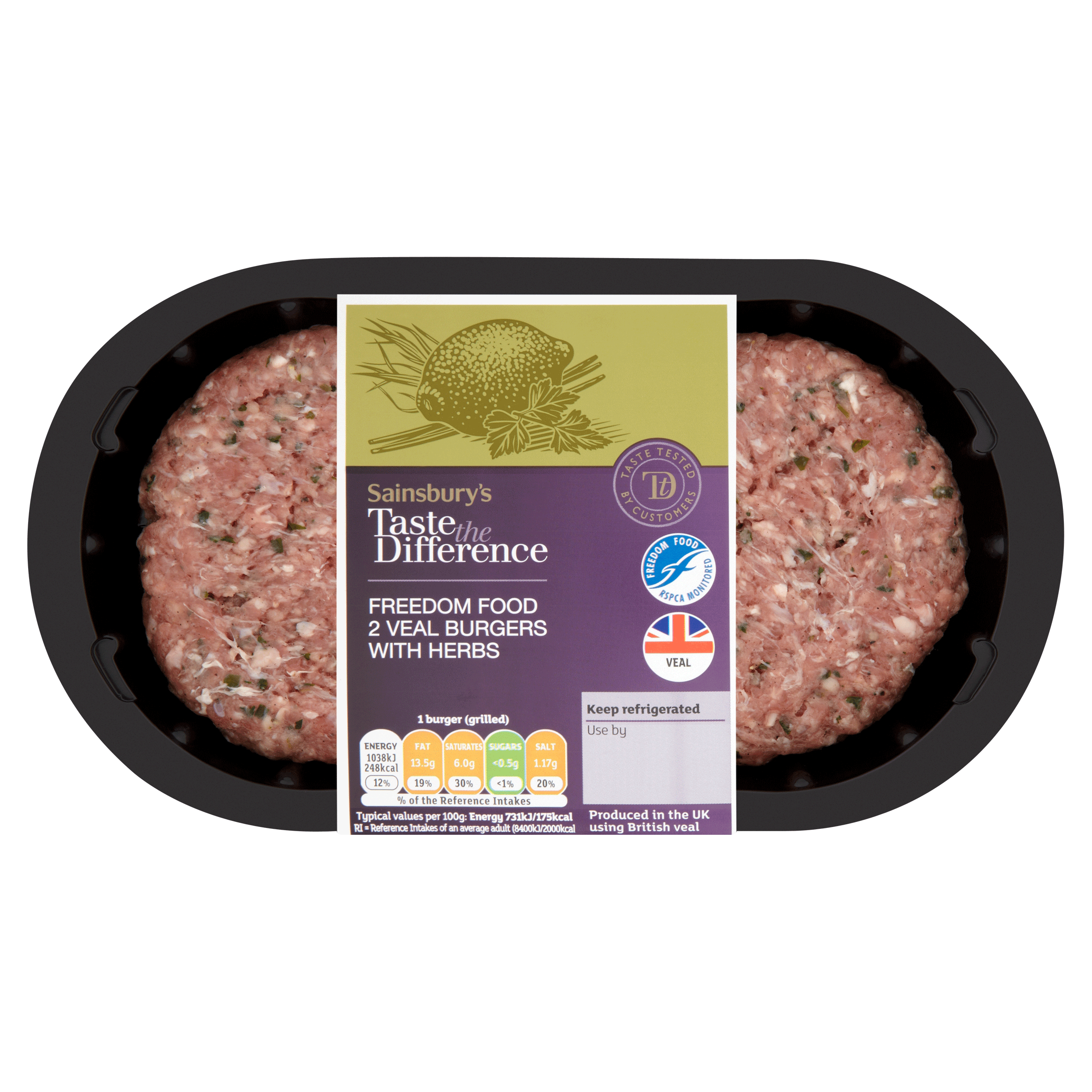 Sainsbury's Taste The Difference Veal Burgers with Herbs