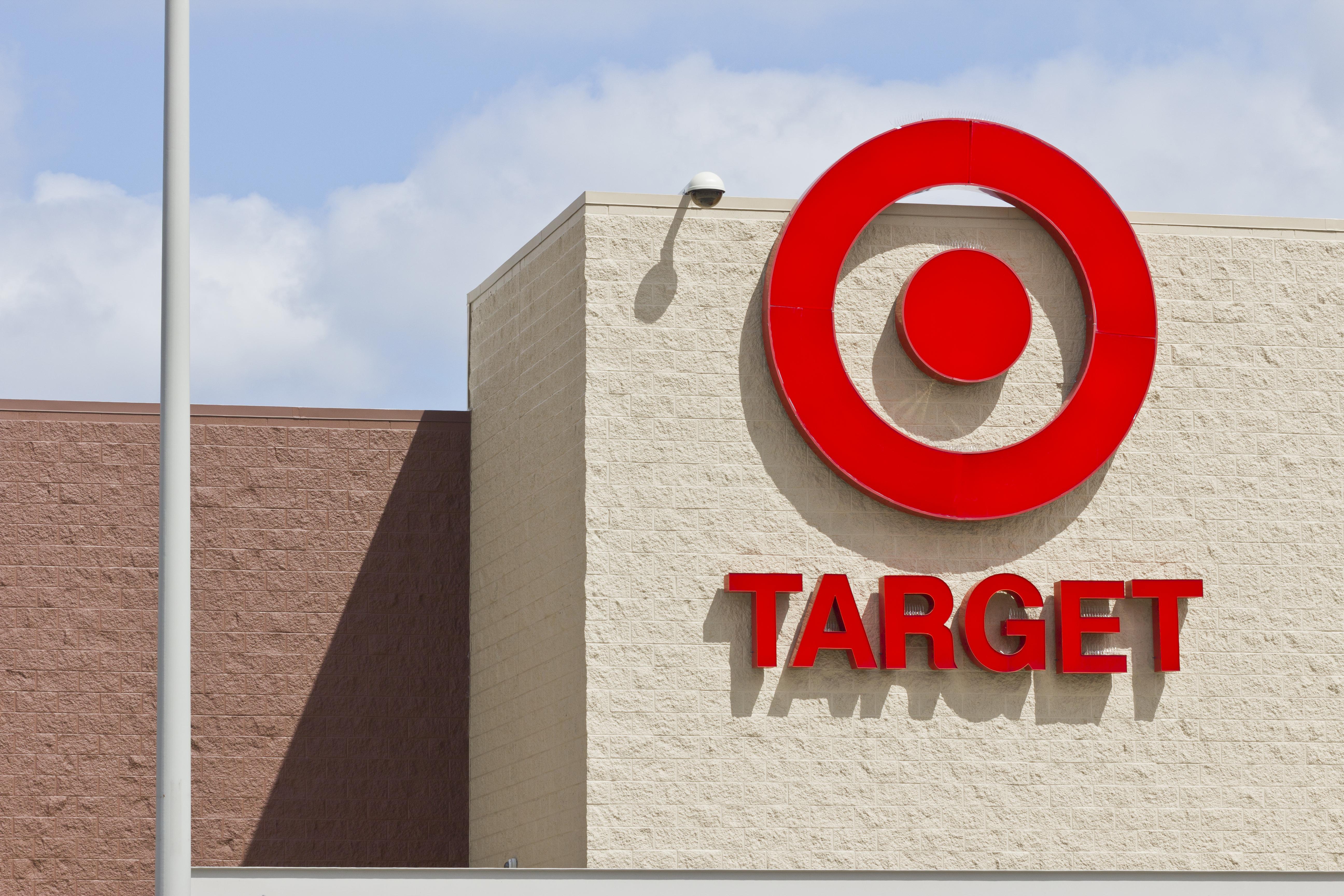 Target store sign with a Cyber Monday deal tag