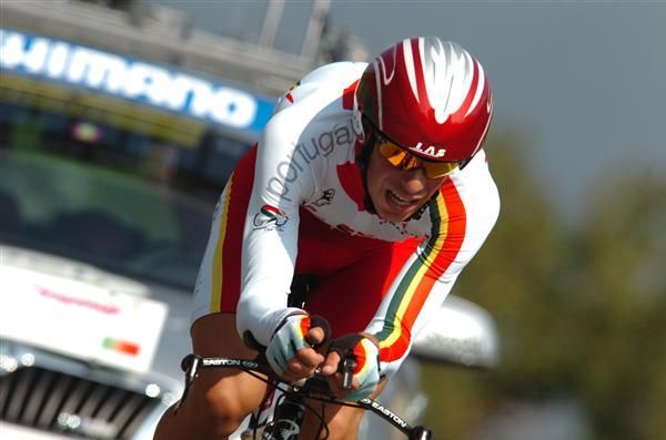 Nelson Oliveira (Portugal) finished 18 seconds adrift of Bobridge's time