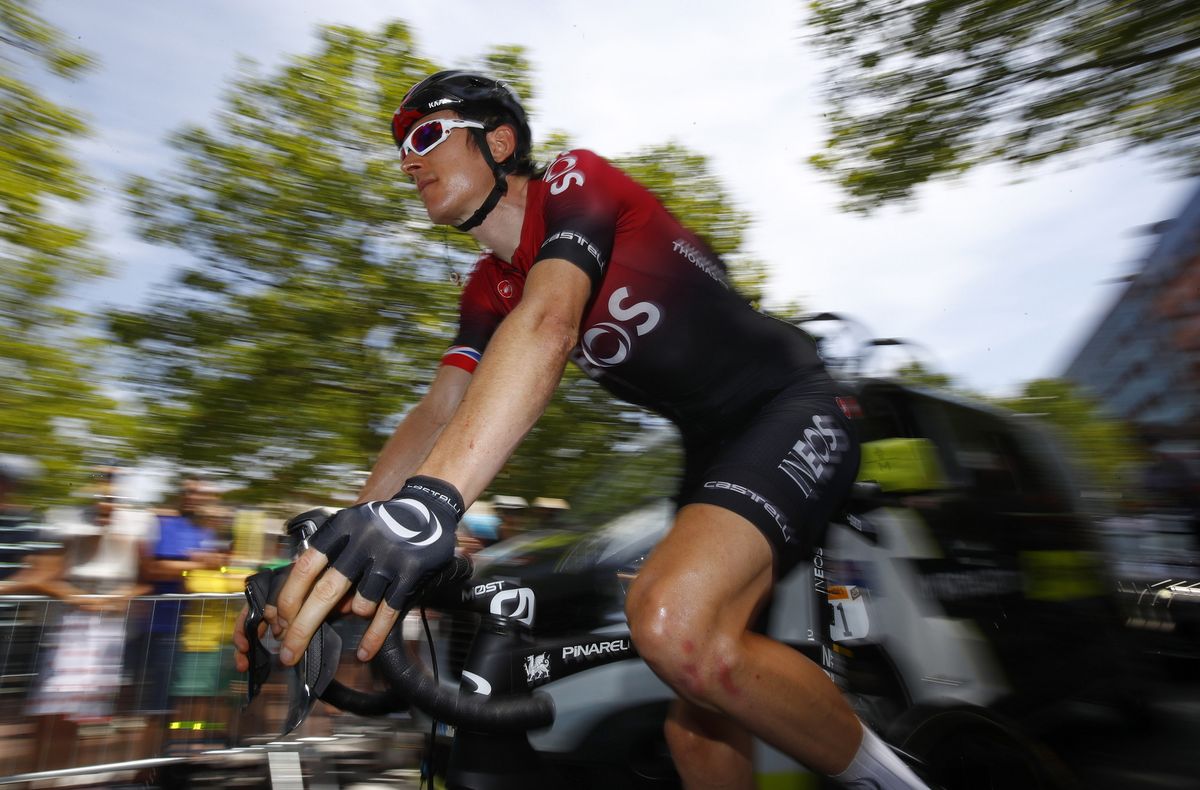Geraint Thomas (Team Ineos) at the start of stage 11