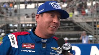 Kyle Busch is interviewed after winning the 2026 Ecosave 200 at Dover Motor Speedway on May 15, 2026.