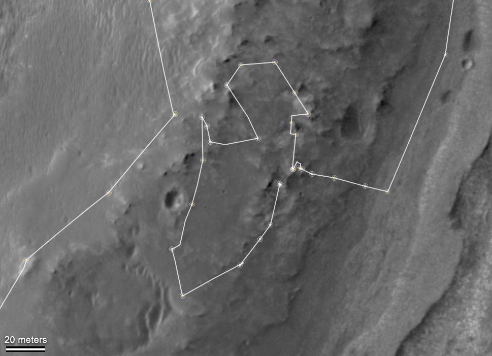 Opportunity Mars Crater Rim Path