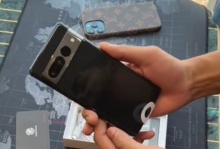 a screenshot of a Google Pixel 7 Pro early unboxing 
