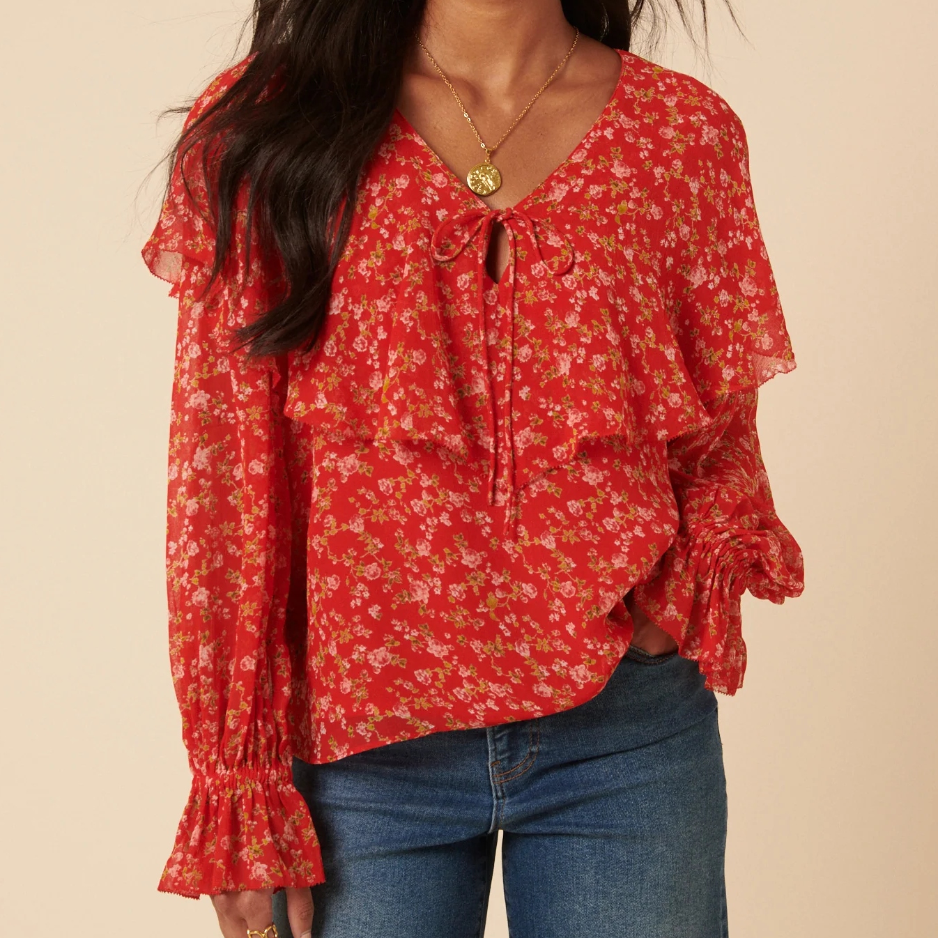 Nobody's Child Floral India Blouse