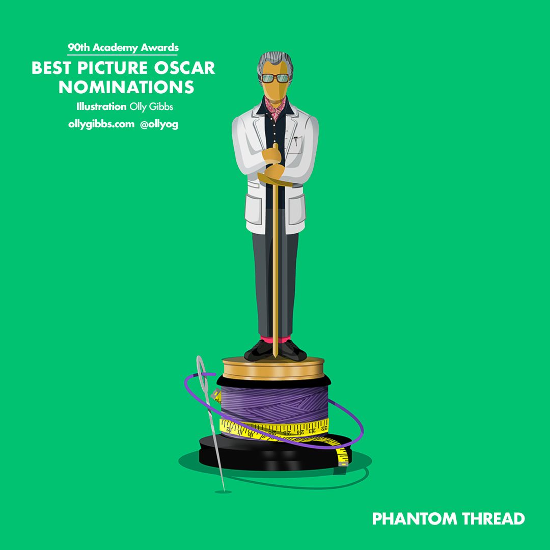 Phantom Thread is up for 6 Oscar nominations