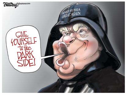 Political Cartoon U.S. Darth Vader Trump Dark side MAGA