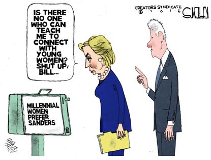 Political Cartoon U.S. Hillary Women Voters 2016