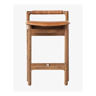 mcgee and co leather and wood bar stool
