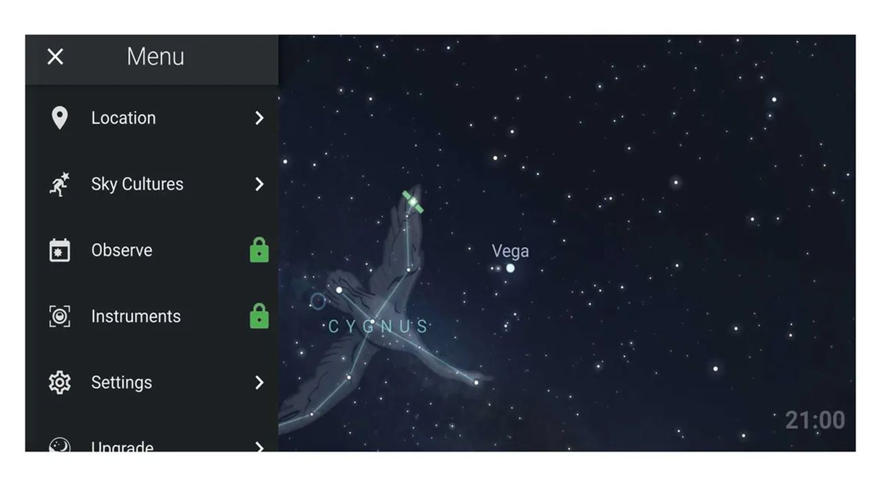 Screenshot from the Star Walk 2 app