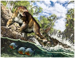 The ground sloth didn't stand a chance.