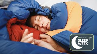 Man asleep in sleeping bag